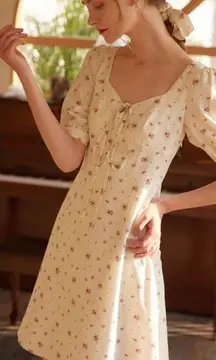 Simple Retro vintage Rosalina Floral Mini Dress coquette romantic floral women M