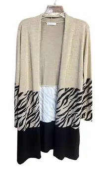 FSL Open Animal Print  Oversized Cardigan Sz S NWOT