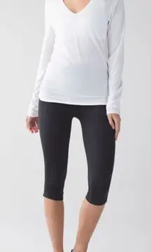 Lululemon In The Flow Crop II Heathered Grey Size S/M