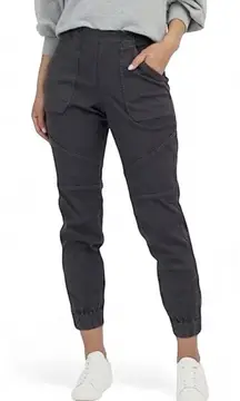 Spanx Stretch Twill Cargo Utility Jogger Pants Washed Black Charcoal Size Large