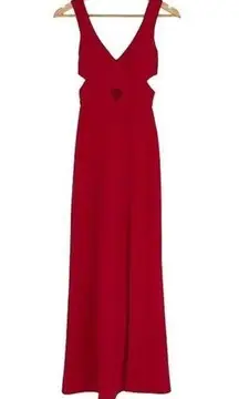 Speechless Womens V-Neck Cutout Sleeveless Maxi Dress Red Size 0