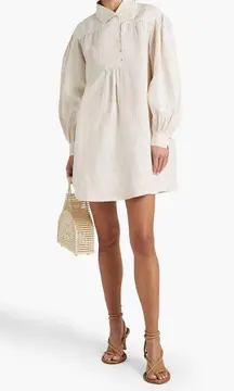 Ulla Johnson Dania Striped Linen Long Sleeved Mini Dress