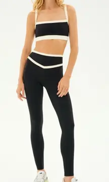 SPLITS59 MASON RIGOR CONTRAST LEGGINGS BLACK CRÈME XS $134