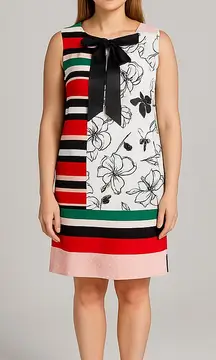 New!  SLNY floral print tie neck color block sleeveless dress, women's‎ size 22W