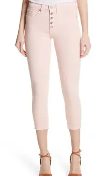 Veronica Beard Debbie Crop Fray Jean Millenial Pink