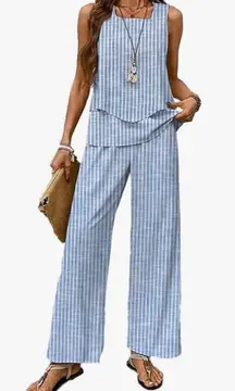 Boho 2 Piece tiered tank/wide leg set 