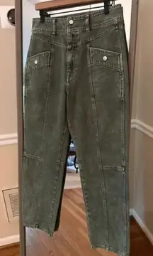 BDG Urban Outfitters  Jeans Size 28 Green High Rise Tapered 100% Cotton‎ Utility