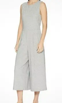 Eileen Fisher Speckled Organic Cotton Jumpsuit Moon Gray Wide Leg Lagenlook XXS