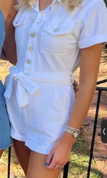 White denim romper