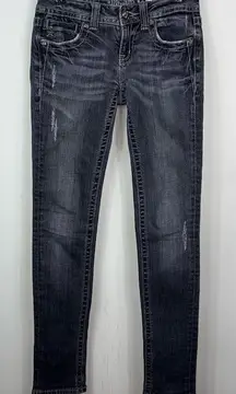 Miss Me Mid Rise Peace Sign‎ Skinny Jeans