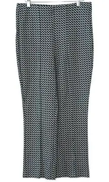 JL Jules & Leopold Womens Geo Kick‎ Flare Pull-on Pants Green White Medium NWT