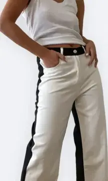 Et clet color block pants green and cream