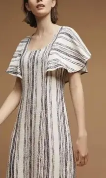 Akemi + Kin by Anthropologie Navy Jovanie Coastal Flutter Dress - Size - Medium