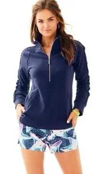 Lilly Pulitzer Skipper Solid Popover Lace Sleeve True Navy