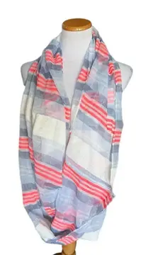 Womens Indicolors Boutique Lightweight Coral & Chambray Infinity Summer Scarf