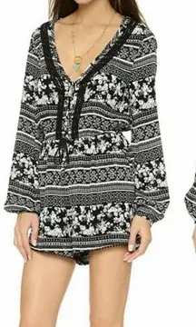 House of Harlow 1960 Ainsley Long Sleeve Boho Floral Print Romper XS