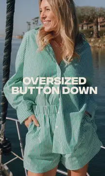 Green white Striped Poplin Set