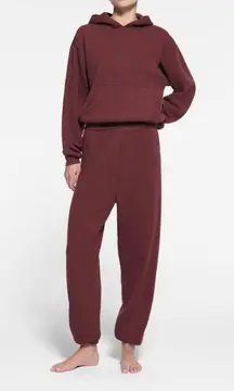 SKIMS  Cotton Fleece Pullover hoodie Oxblood size S NWT