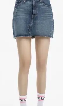 Deconstructed Dark Wash Skirt