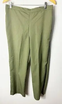 Alfred Dunner Womens Classic Fit Pant Olive‎ Green Elastic Waist 12