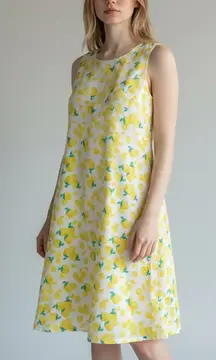 Cappagallo Women's Sleeveless Lemon Print A-Line Lined Dress, Size M, NWT