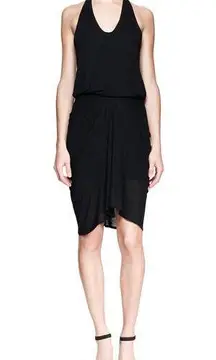 Helmut Lang  Dress Womens Small Slack Jersey Racerback Tank Black Sleeveless