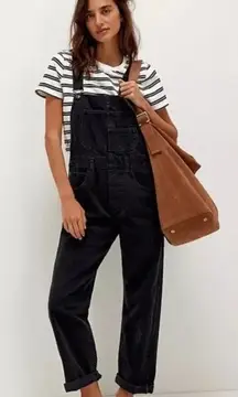 We The Free Ziggy Overalls Dark Wash Blue Size L Large 100% Cotton