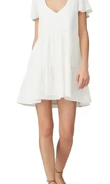 Show Me Your‎ Mumu Women's Size Large Cia Mini Dress White Tiered A-Line