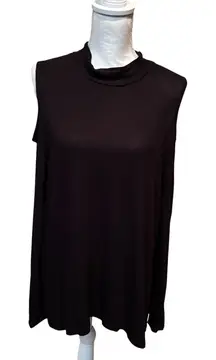 Kaari Blue Black‎ long sleeve cold shoulder Blouse/ tunic size XL