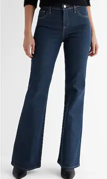 Express‎ ‘70’s Flare Mid-Rise Back Seam Stretch Dark Wash Size 6R