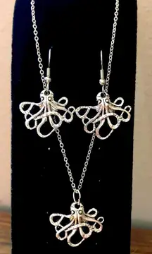 Octopus Jewelry Set- Necklace and Earrings