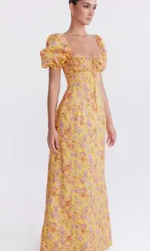 HOUSE OF CB Felizia Floral Puff Sleeve Sundress Size: XS