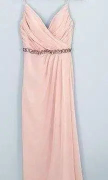 Christina Wu Empire Waist Formal Gown Blush Pink Size 4 EUC