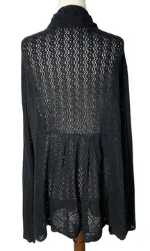 Y2K AMERICAN RAG CIE Sparkly Crochet Cardigan