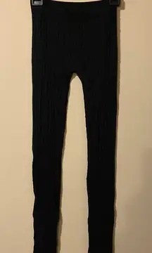 ardene Black ribbed footless leggings M/L