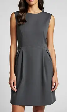 Calvin Klein Women’s Dark Gray Sleeveless Starburst Pleated Sheath Dress Size 8