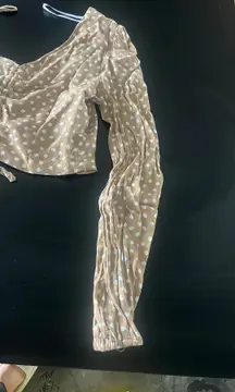 One Shoulder Crop Top Polka Dot