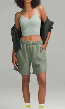 Lululemon Scuba mid rise oversized short 7” grey eucalyptus small $78