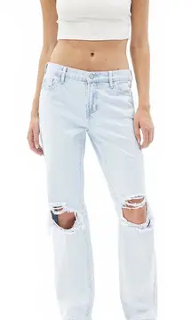 Pacsun Jordyn Low Rise Straight Leg Jeans Ripped Light Indigo NWT Size 28