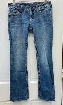 Miss Me thick stitch boot cut denim jeans women's 28 short JP6074B