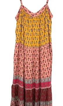 Knox Rose XXL Sleeveless Maxi Dress Floral Print Tiered Casual Summer Boho