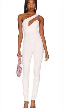 Superdown Tiasha Asymmetrical Jumpsuit in White