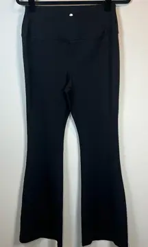 Yogalicious Women's Lux Madison Crossover Flare Leggings Black Hi-Rise Gym Sz XL