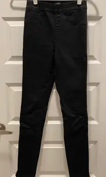 New Express Black Denim Jeggings Leggings High Rise Waisted Small 0 2 4 Long