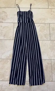 Blue Striped Jumpsuit