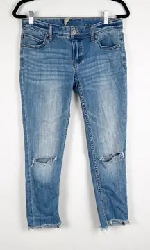 Free People‎ Womens Mid Rise Distressed Blue Jeans Sz 27