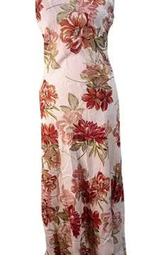 Anthropologie Paper Heart Pink Floral Sleeveless Linen Midi Dress Size MED NWT