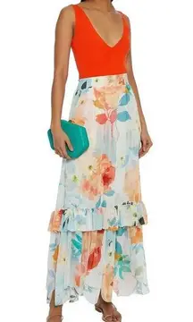 CHARO RUIZ IBIZA Rita tiered  Georgette Maxi Skirt Size XS