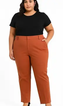 Eloquii Kady Fit Double-Weave Pants women's plus size 24R NWT Terracotta rust