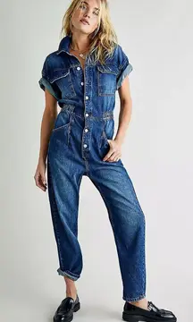 Free People Marci Denim Jumpsuit XS